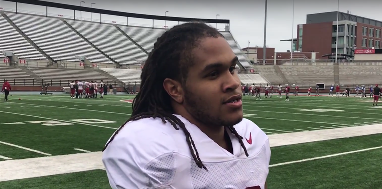 Woods says you can really hear Coug LB Catis' hits Woods says you can really hear Coug LB Catis' hits