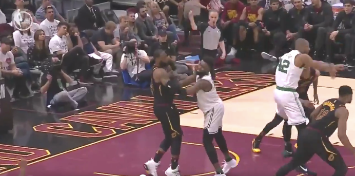 Watch: LeBron James and Jaylen Brown get physical down low Watch: LeBron James and Jaylen Brown get physical down low