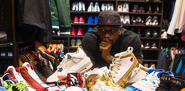 Thomas Davis shows off massive collection of Jordan Brand shoes Thomas Davis shows off massive collection of Jordan Brand shoes