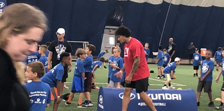 Evan Engram leads local community Hyundai Youth Football Camp Evan Engram leads local community Hyundai Youth Football Camp