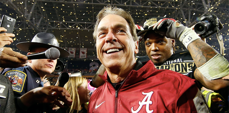 Saban bathes in the lake, wants to show UA isn't all business Saban bathes in the lake, wants to show UA isn't all business